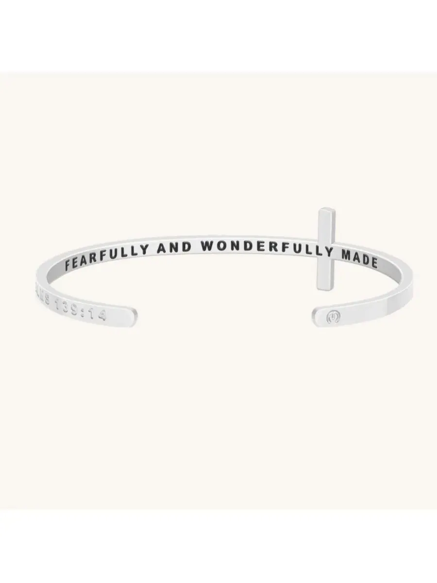 Браслет-манжета с надписью The Cross Bracelet, Romans 12:12 Mantra