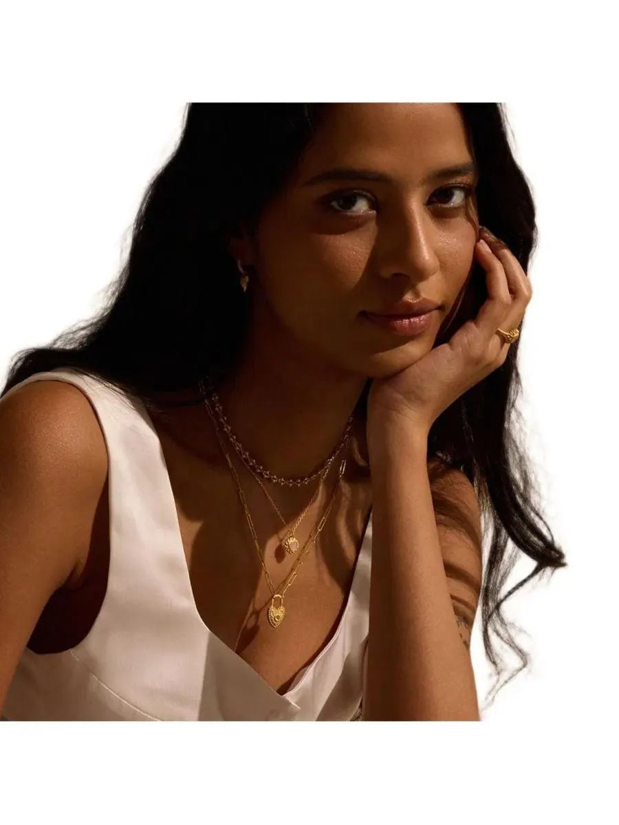 Серьги-гвоздики с сердцем и кристаллами White Topaz Satya Jewelry — изображение 3 из 3, оттенок нет цвета