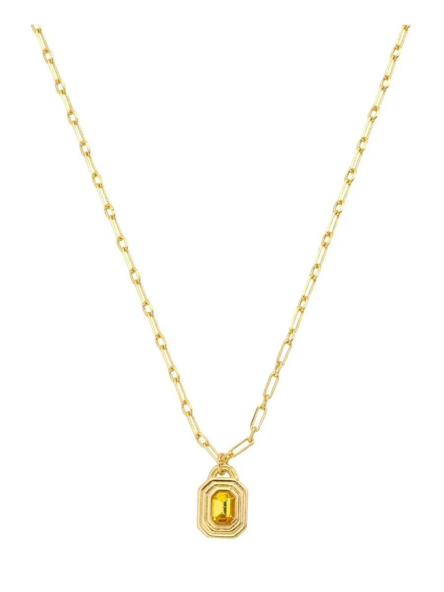 Подвеска с камнем рождения Crystal 14k Gold-Plated Birthstone Pendant Necklace Unwritten — золотистый