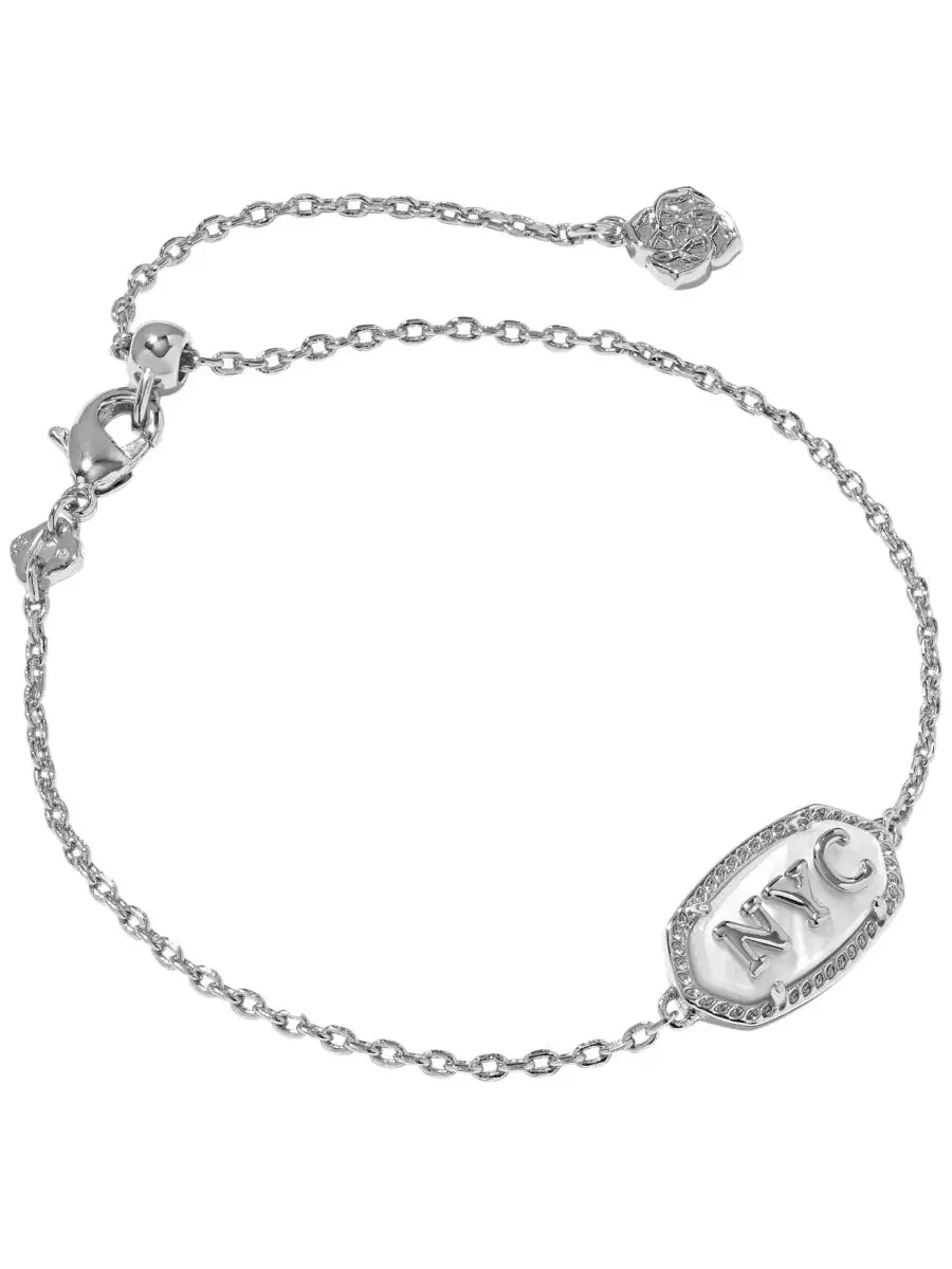 Браслет с подвеской Нью-Йорк и жемчужными бусинами Kendra Scott — изображение 1 из 4, оттенок серебряный