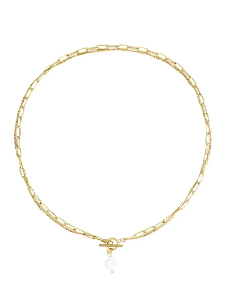 Колье с жемчугом и позолотой 18K ADORNIA — изображение 2 из 4, оттенок белый