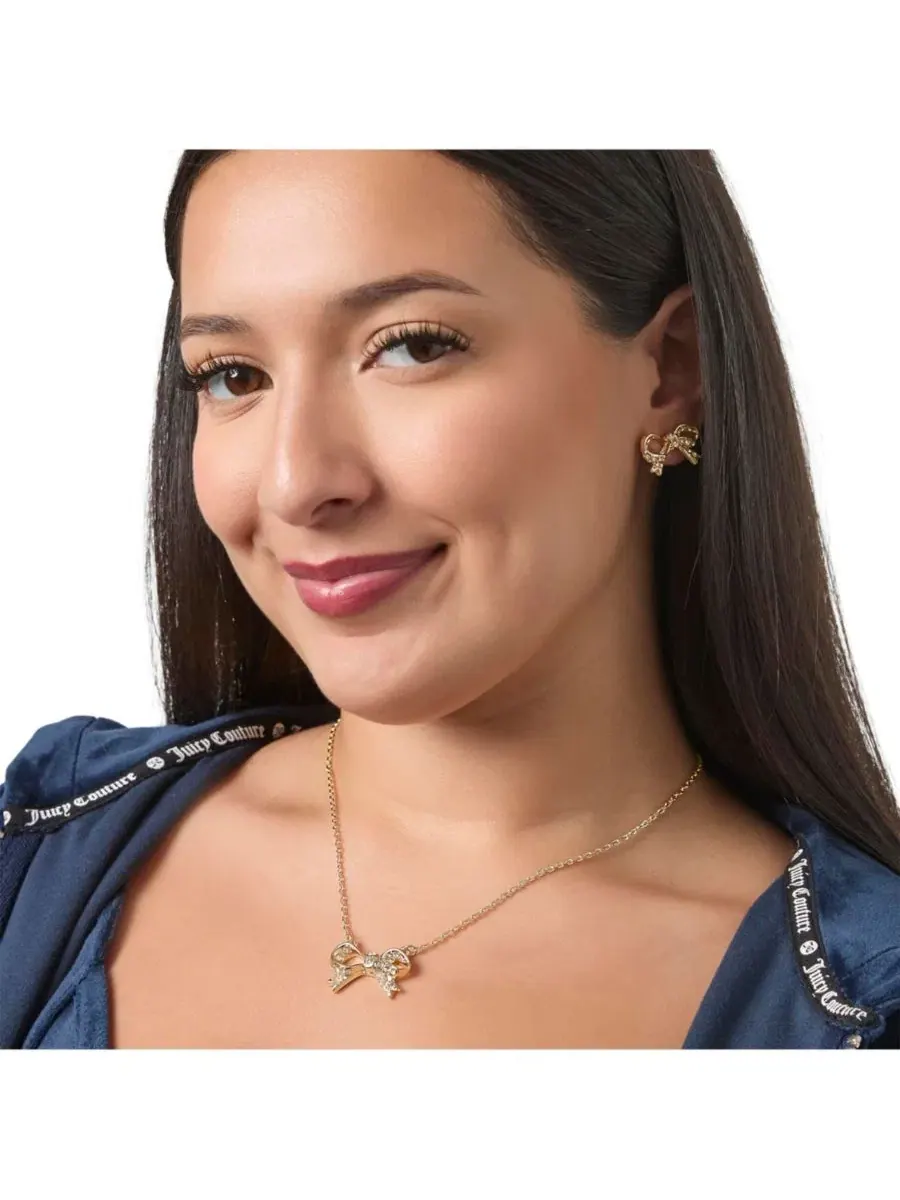 Комплект украшений с бантом и серьгами-гвоздиками, Pave Bow Juicy Couture — изображение 2 из 10