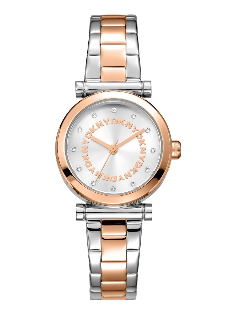 Женские часы с браслетом из стали, кварцевые, 28 мм DKNY