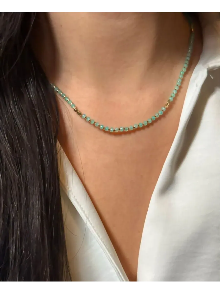 Колье с бусинами Miyuki и геммами, модель Lumira Mini Kamaria, Amazonite — изображение 2 из 5