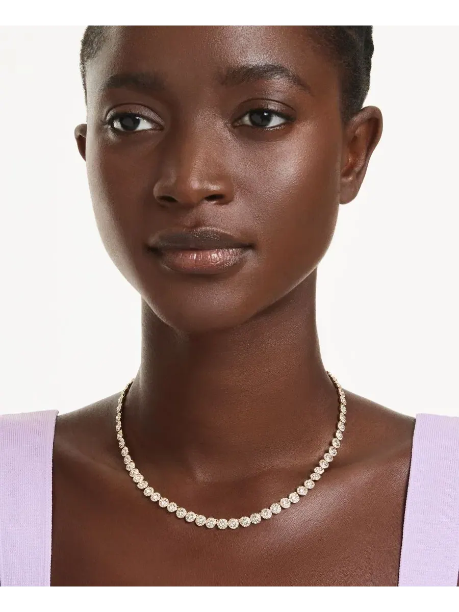 Колье с кристаллами, модель Una Angelic Swarovski — изображение 6 из 6, оттенок золото