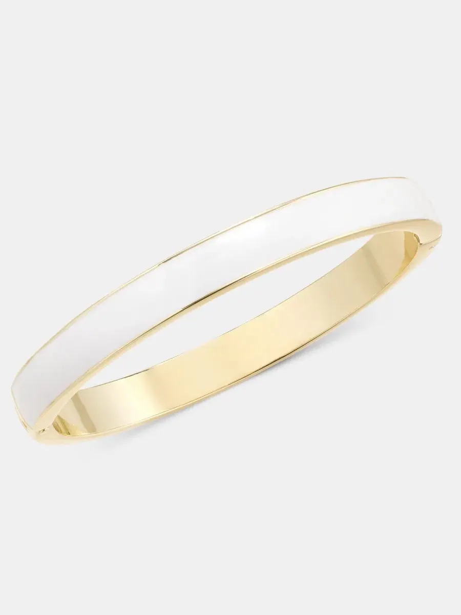 Браслет-манжета с эмалью Enamel Bangle On 34th — белый