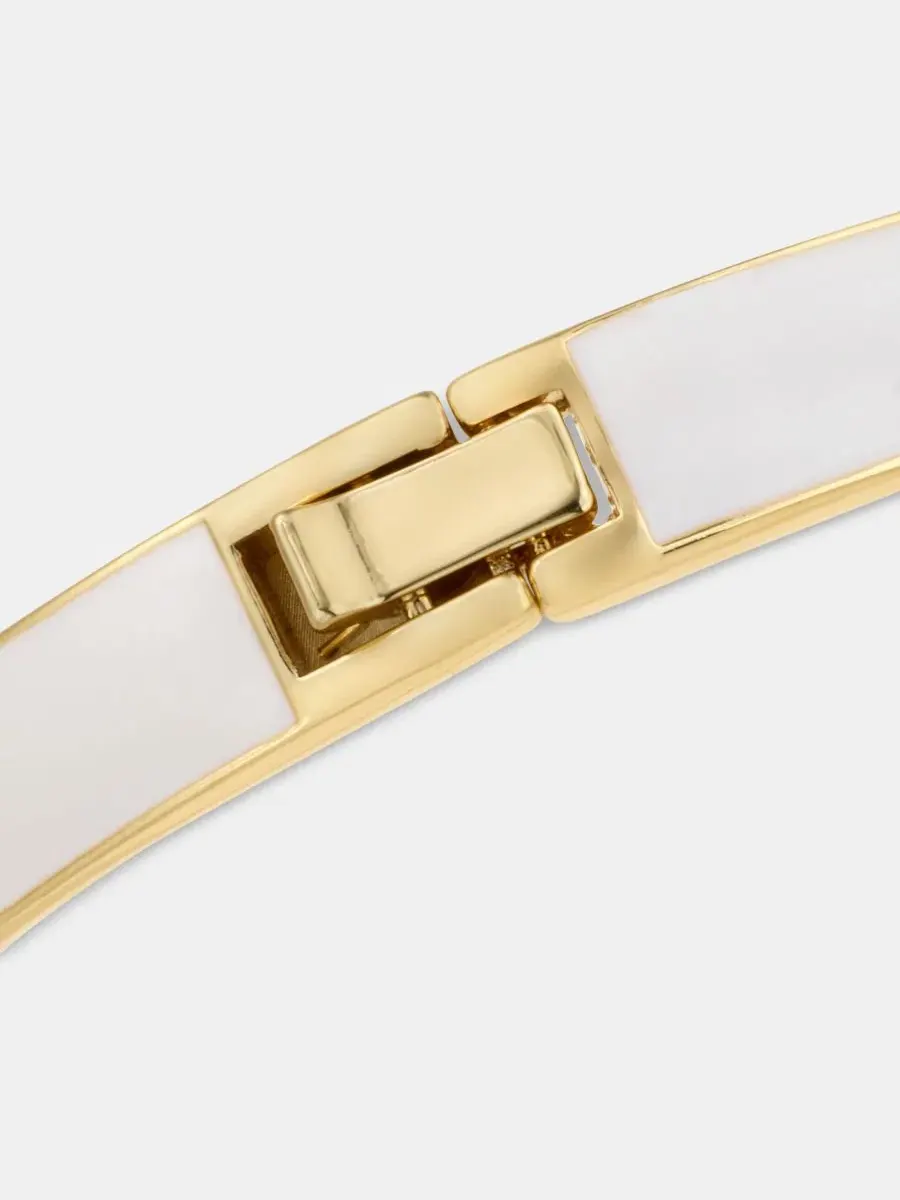 Браслет-манжета с эмалью Enamel Bangle On 34th — изображение 2 из 3, оттенок белый