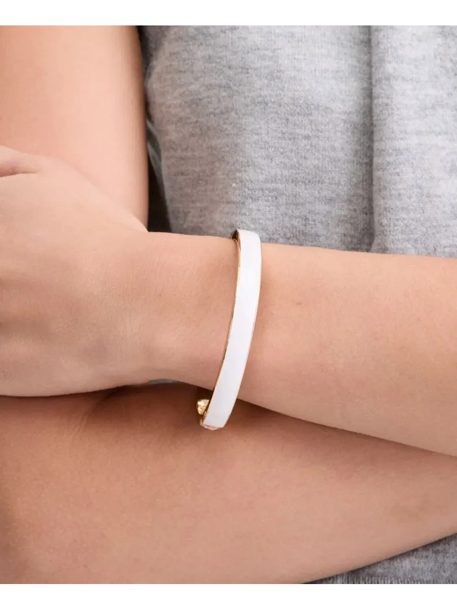 Браслет-манжета с эмалью Enamel Bangle On 34th — изображение 3 из 3, оттенок белый