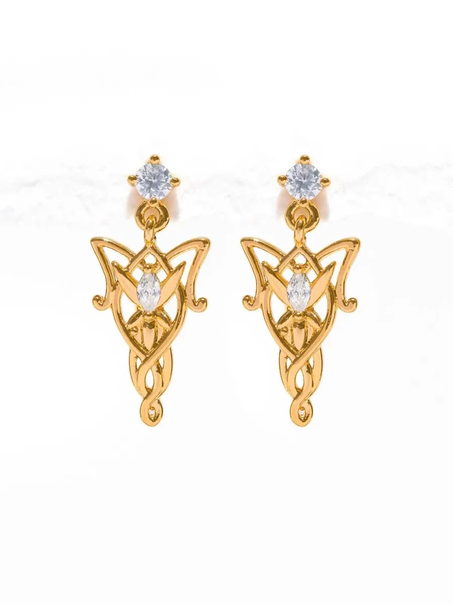 Серьги-подвески Elven Dangle с кристаллами Girls Crew — золотистый