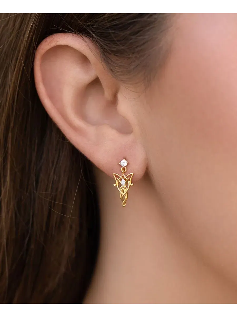 Серьги-подвески Elven Dangle с кристаллами Girls Crew — изображение 3 из 3, оттенок золото