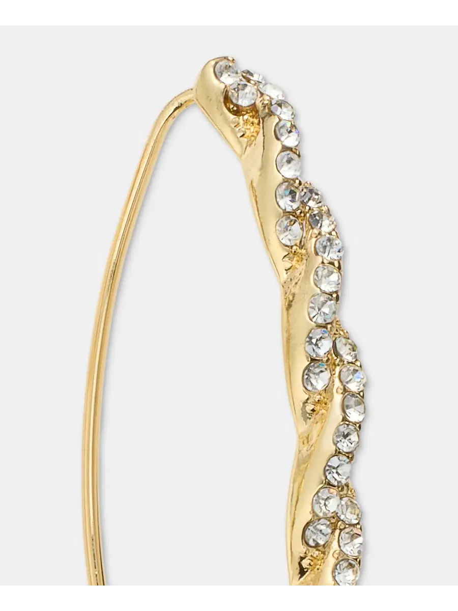 Серьги-пусеты с кристаллами, модель Pavé Twist Threader Givenchy — изображение 4 из 4, оттенок золото