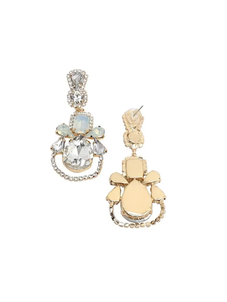 Серьги-подвески с кристаллами Rhinestones Drop SOHI — изображение 5 из 5, оттенок золото