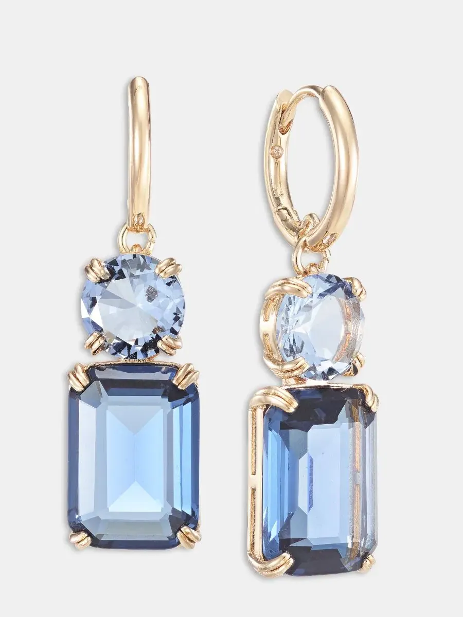 Серьги-подвески с камнями Gold-Tone Glass Stone Mixed Cut Drop Earrings Lauren Ralph Lauren — изображение 2 из 3