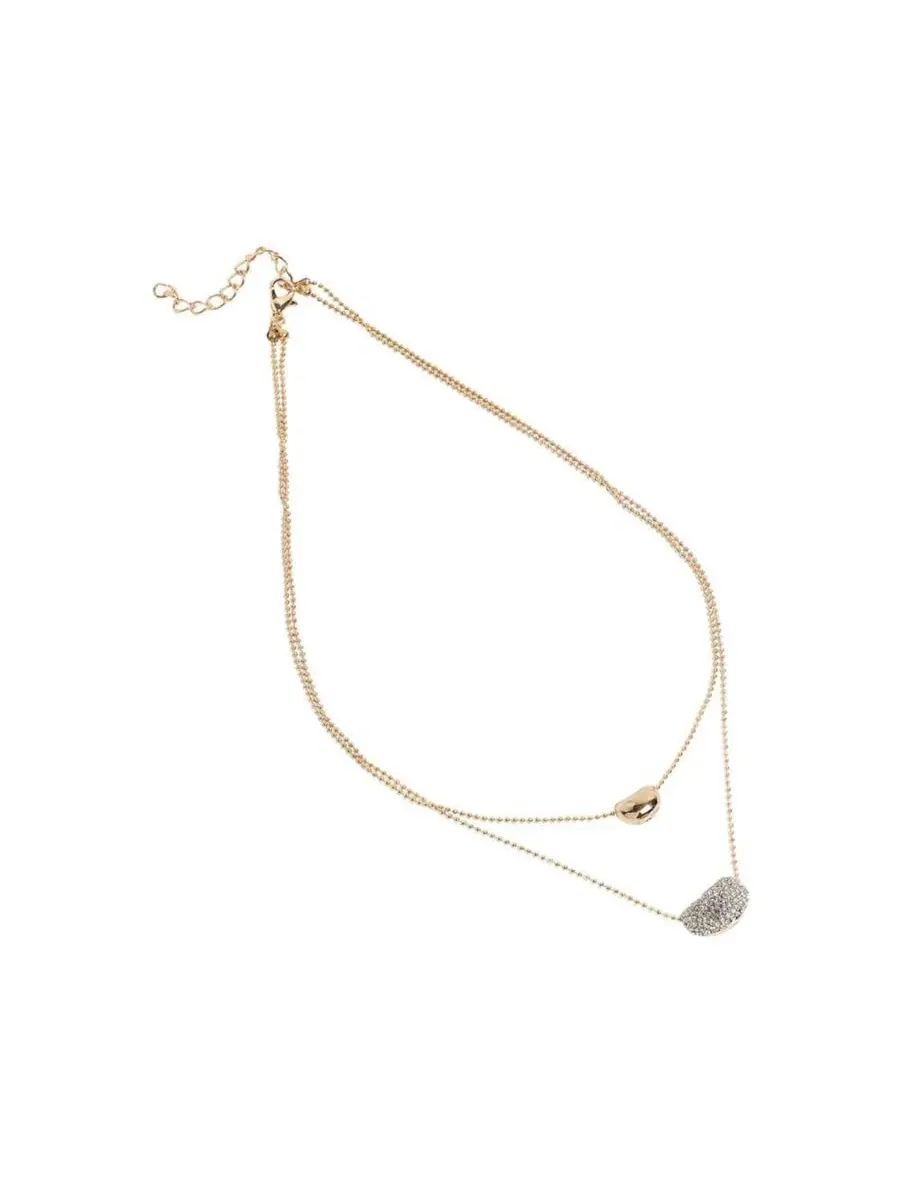 Многослойное ожерелье Bling Bean Multi-Layer SOHI — изображение 1 из 6, оттенок серебряный