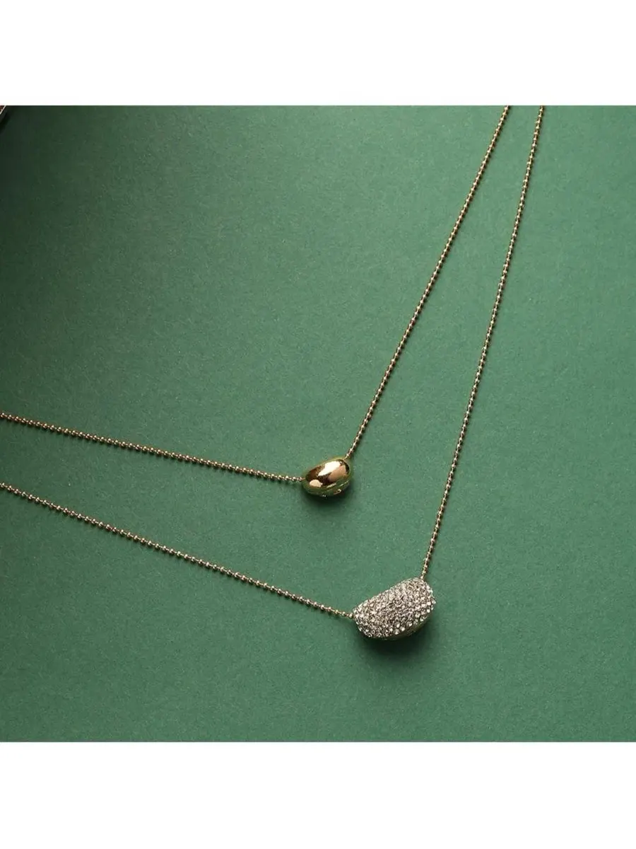 Многослойное ожерелье Bling Bean Multi-Layer SOHI — изображение 3 из 6, оттенок серебряный