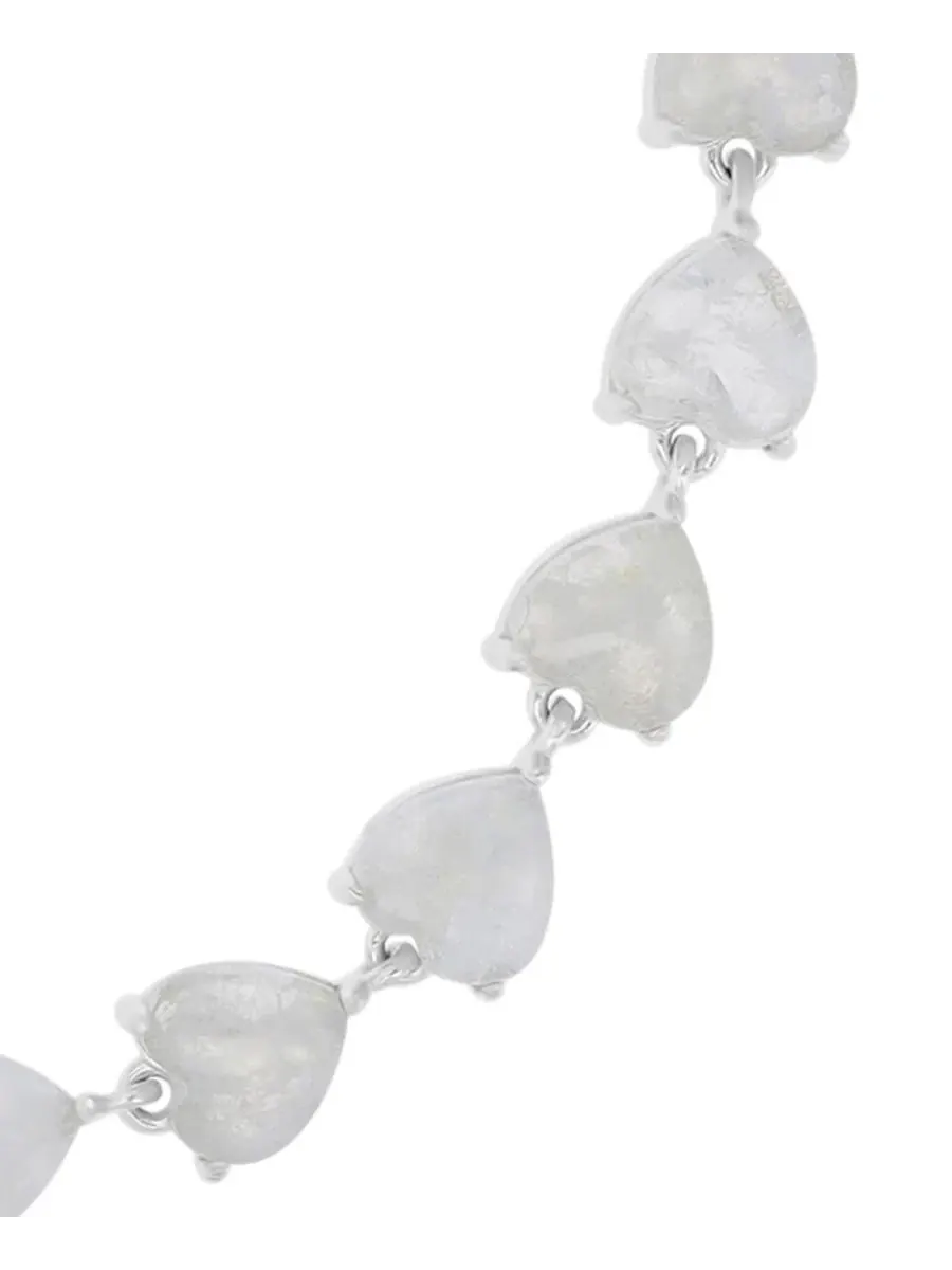 Браслет с лунным камнем в виде сердца Rhodium Over Sterling Silver Moonstone Heart Frontal Bracelet — изображение 2 из 4