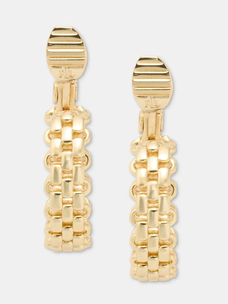 Серьги-пусеты клипсы из роло-цепочки Lauren Ralph Lauren — изображение 1 из 4, оттенок золото