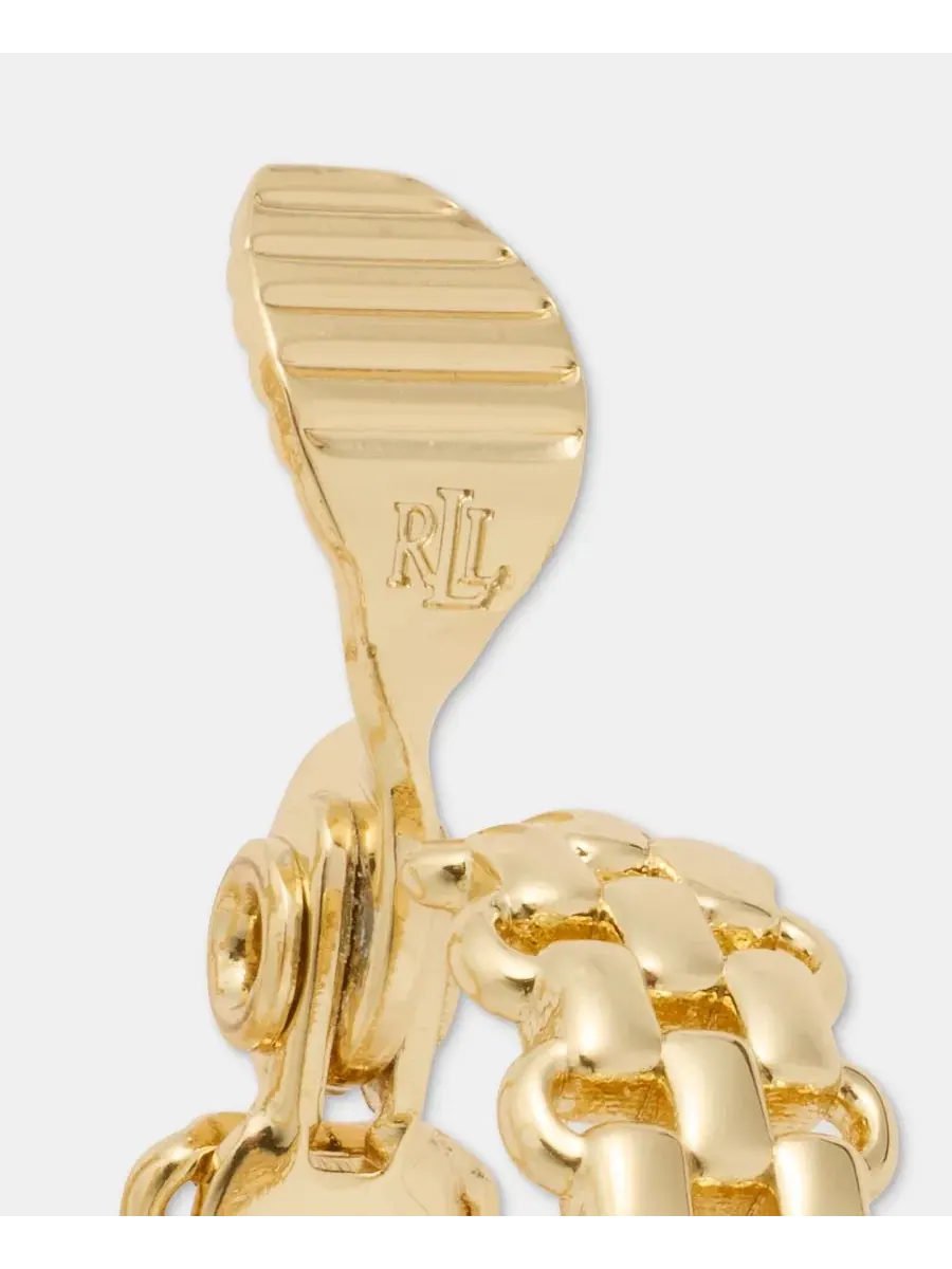Серьги-пусеты клипсы из роло-цепочки Lauren Ralph Lauren — изображение 4 из 4, оттенок золото