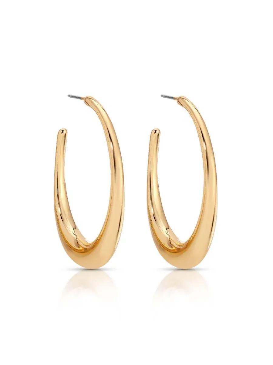 Серьги-кольца Essential Gilded Hoops ETTIKA — изображение 2 из 4, оттенок золото