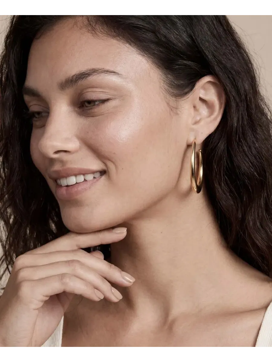 Серьги-кольца Essential Gilded Hoops ETTIKA — изображение 4 из 4, оттенок золото