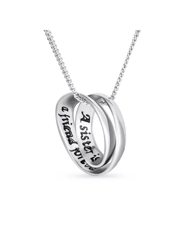 Кулон в форме сердца сестринского облика, ожерелье из серебра 925 пробы Bling Jewelry — изображение 2 из 4, оттенок серый
