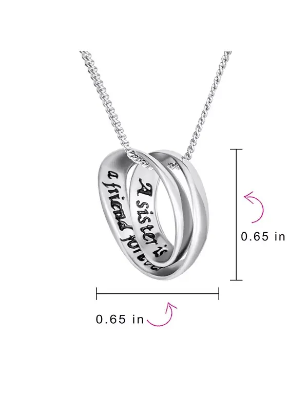 Кулон в форме сердца сестринского облика, ожерелье из серебра 925 пробы Bling Jewelry — изображение 4 из 4, оттенок серый