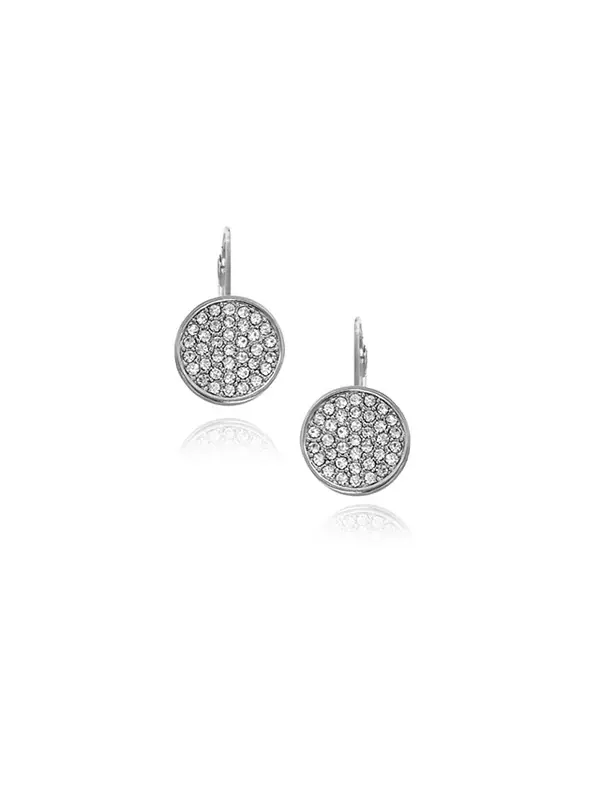 Серьги-Монеты с серебряным стеклом и камнями Vince Camuto