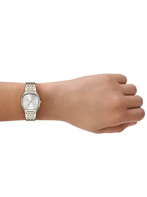 Женские кварцевые часы Skagen Mellem Lille с тремя стрелками, двухцветная нержавеющая сталь — изображение 4 из 4