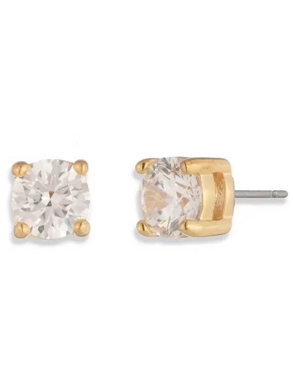 Серьги-Гвоздики с золотыми цирконами Givenchy — изображение 1 из 1, оттенок белый