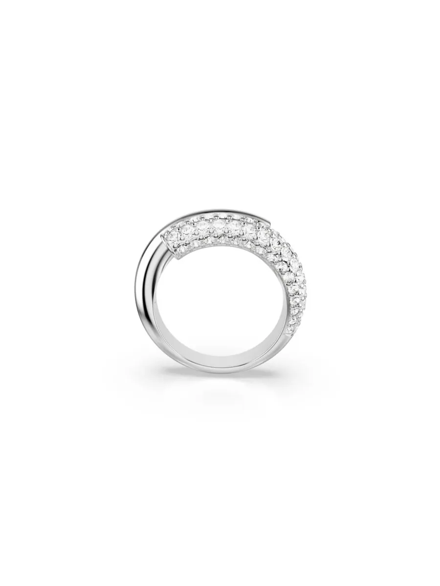 Белое кольцо Dextera с родиевым покрытием Swarovski — изображение 4 из 5, оттенок серебряный