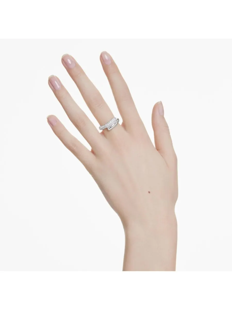 Белое кольцо Dextera с родиевым покрытием Swarovski — изображение 5 из 5, оттенок серебряный