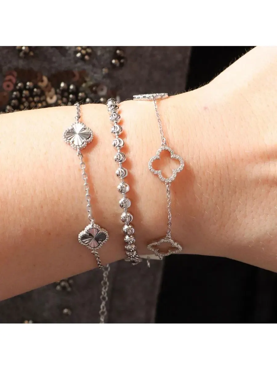 Браслет из цепочек с бусинами в форме луны, стерлинговое серебро The Lovery — изображение 2 из 3, оттенок серебристый