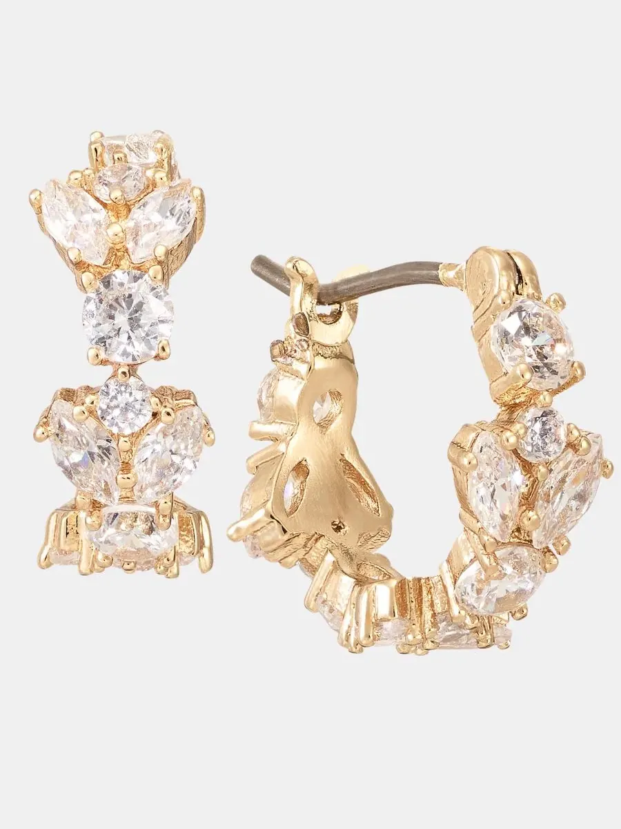 Очень маленькие серьги-кольца с кубическим цирконием, 9 мм Givenchy — изображение 2 из 4, оттенок золото