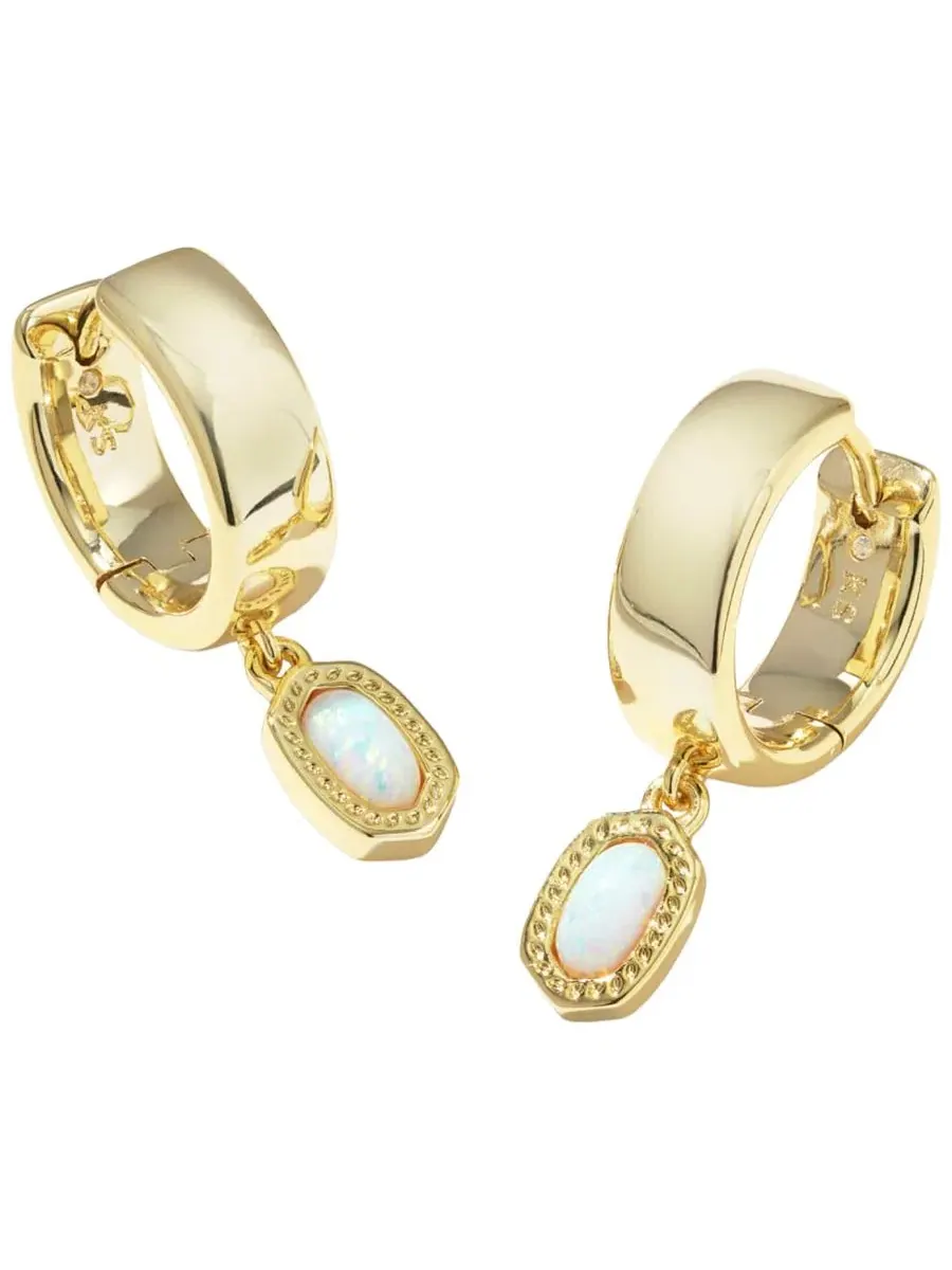 Миниатюрные широкие серьги-кольца Ellie с покрытием из 14-каратного золота Kendra Scott — изображение 1 из 2