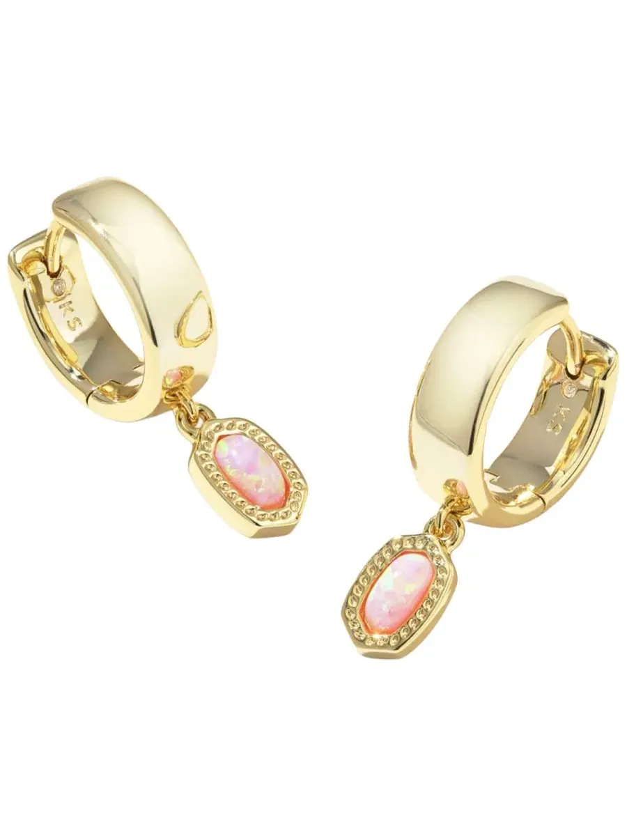 Миниатюрные широкие серьги-кольца Ellie с покрытием из 14-каратного золота Kendra Scott — розовый