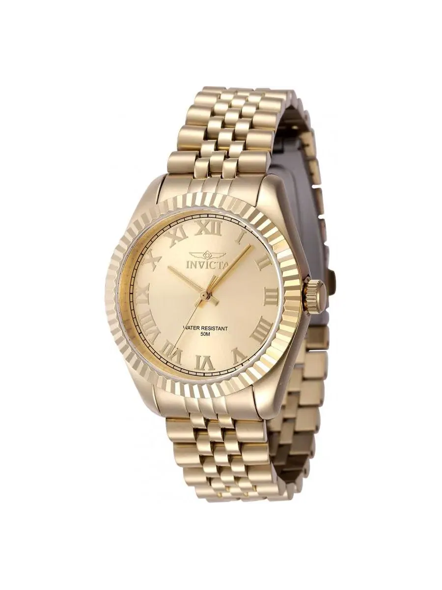 Женские кварцевые часы 47418 Specialty с 3 стрелками и золотым циферблатом Invicta — изображение 1 из 3, оттенок золото