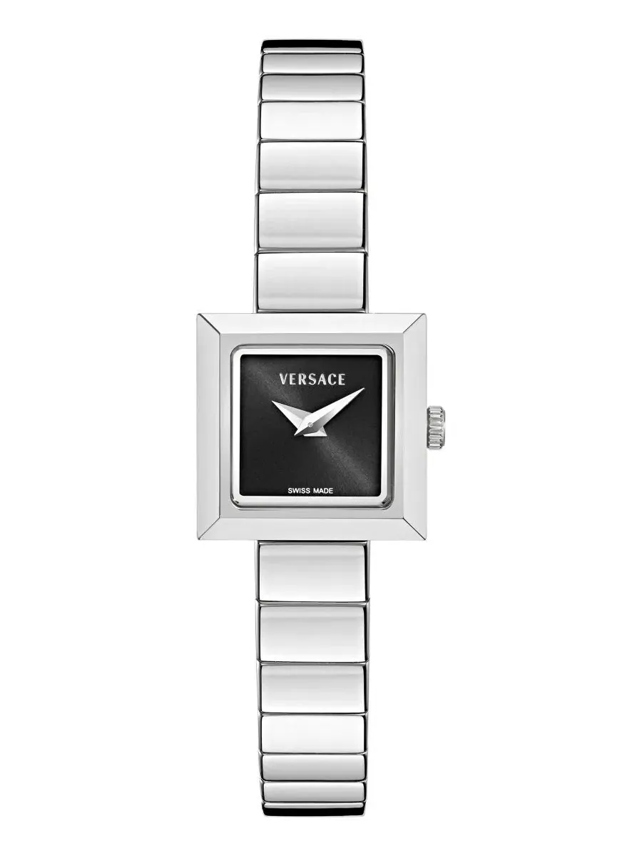 Женские часы V-Square Petite Silver Stainless Steel Bracelet Watch Versace — изображение 1 из 3, оттенок серебряный