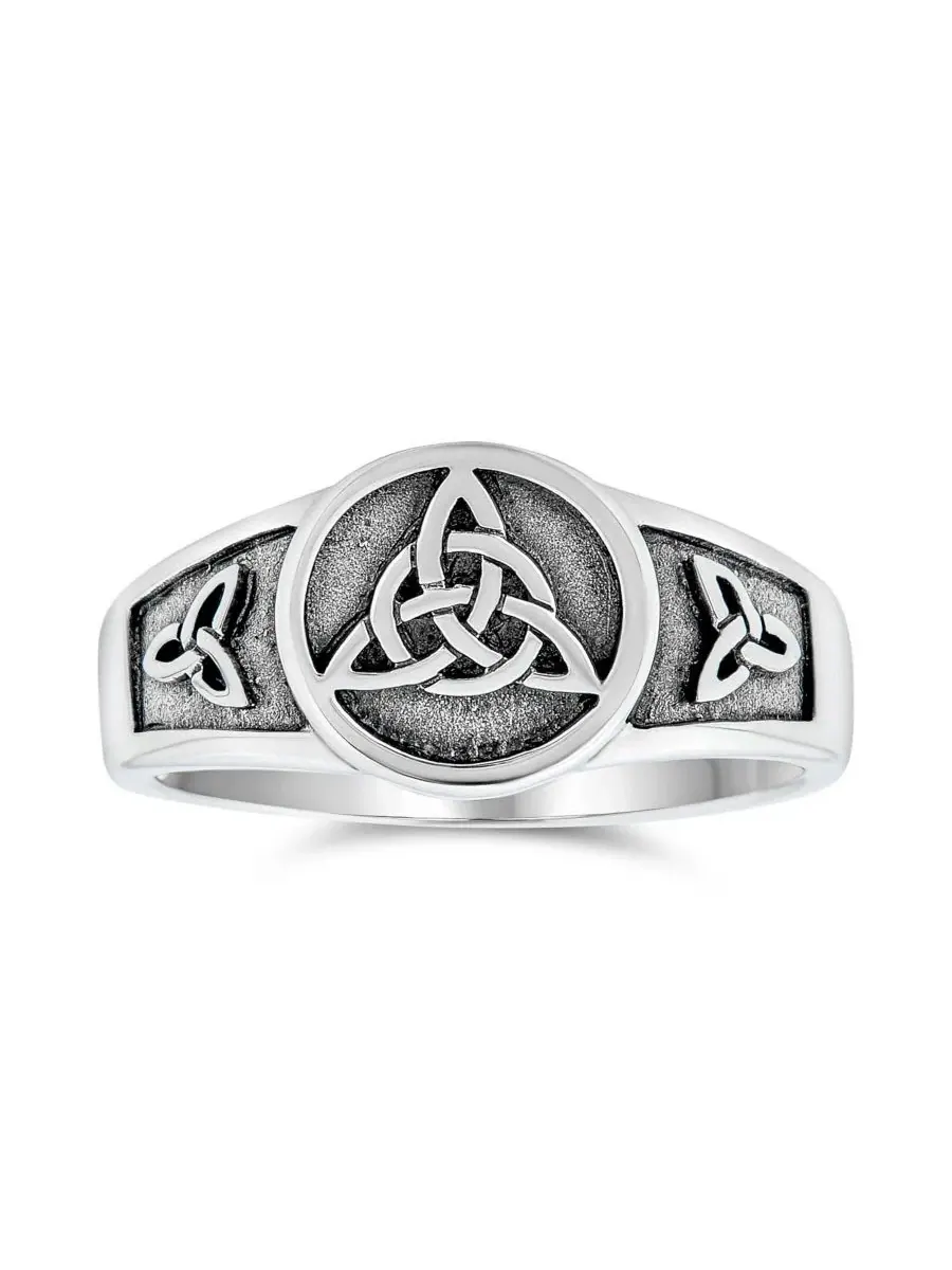 Кольцо из стерлингового серебра с кельтским узлом, модель Ancient Viking Celtic Infinity Trinity — изображение 1 из 5