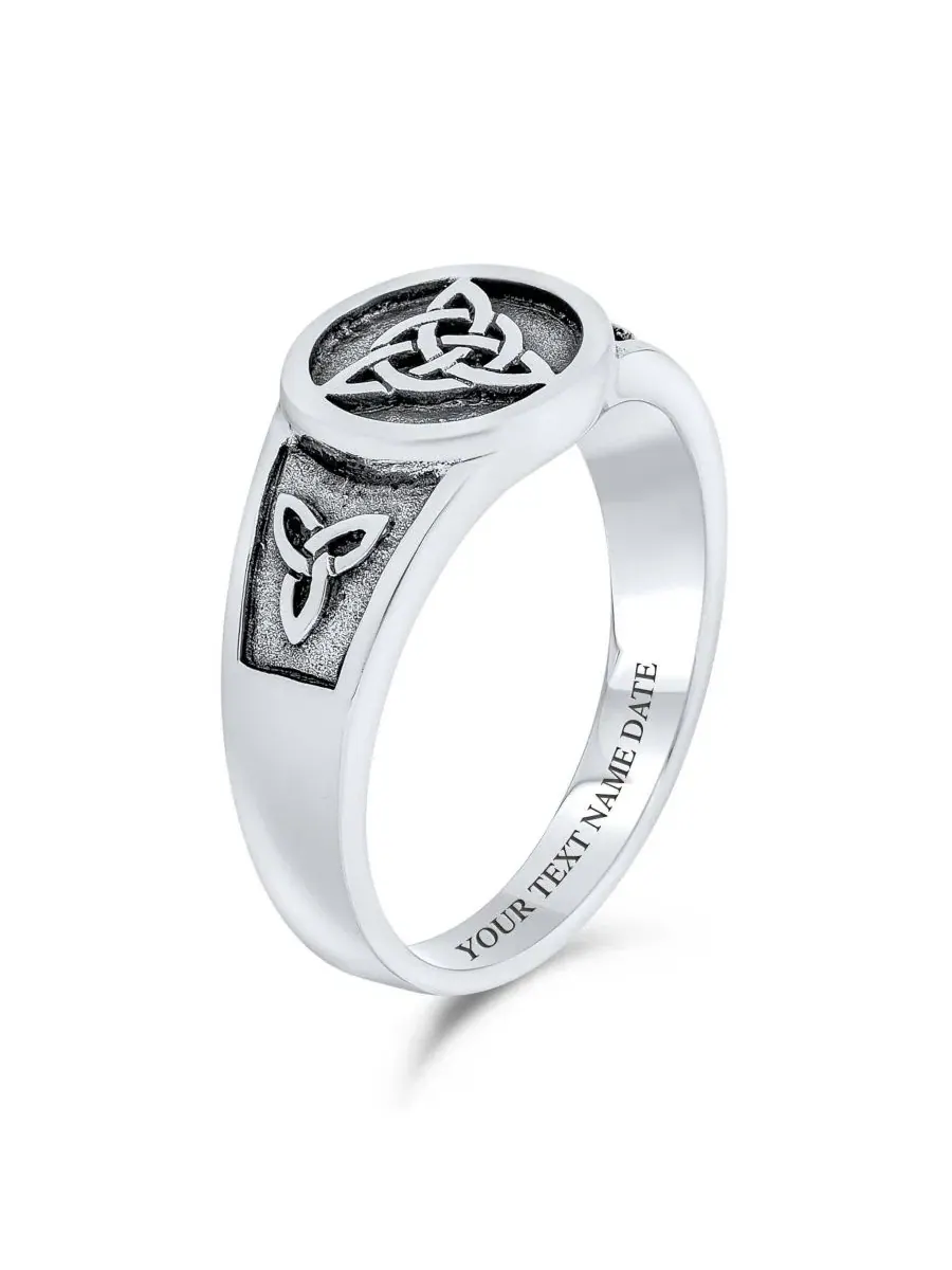 Кольцо из стерлингового серебра с кельтским узлом, модель Ancient Viking Celtic Infinity Trinity — изображение 3 из 5
