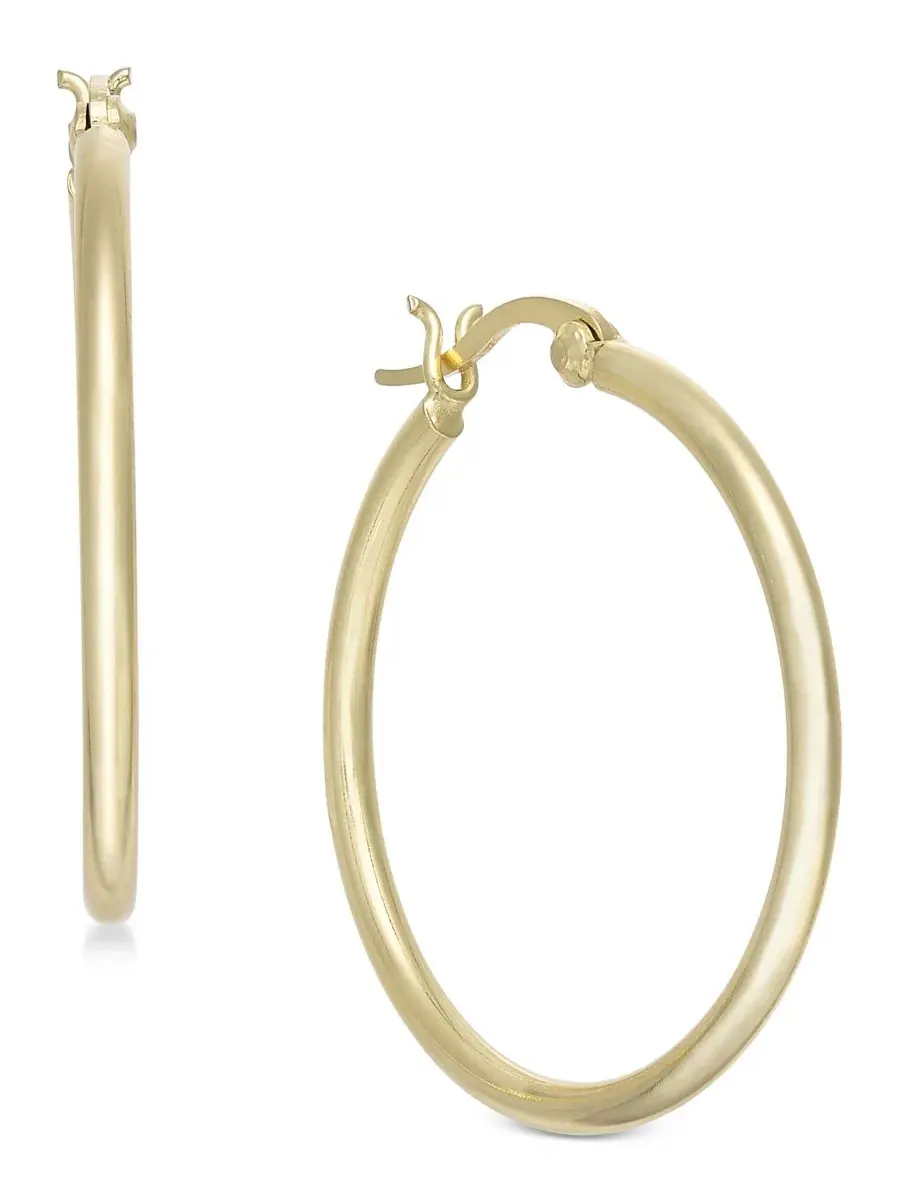 Серьги-кольца полированные трубчатые средние Silver Plated Polished Tube Medium And Now This — изображение 1 из 2