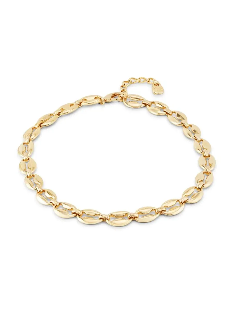 Ожерелье с мелкими звеньями 18K Gold Plated Metal Alloy Small Links Necklace UNOde50 — изображение 2 из 2, оттенок золото