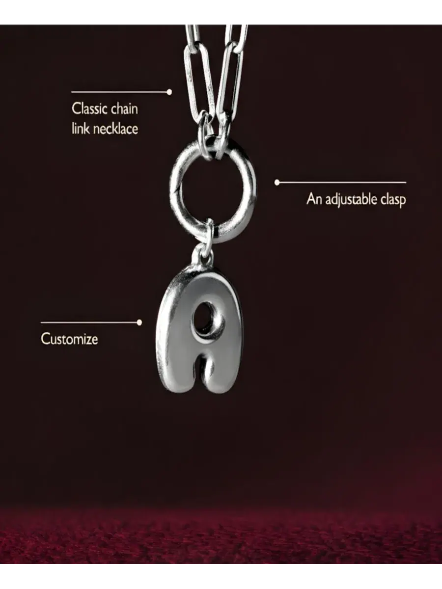 Кулон-подвеска Bubble Up Initial Necklace Oak & Luna — изображение 3 из 5, оттенок серебристый