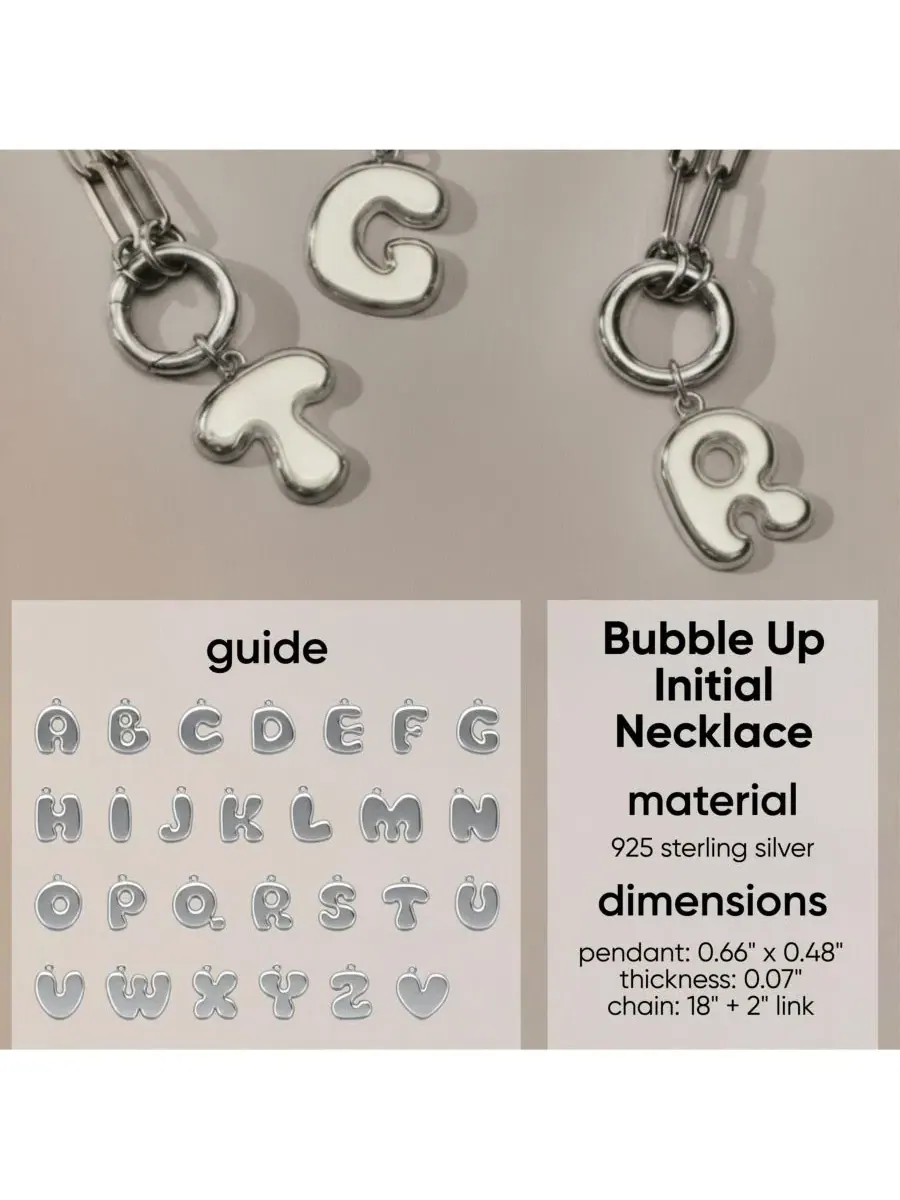 Кулон-подвеска с буквой Bubble Up Initial Oak & Luna — изображение 2 из 5, оттенок серебристый