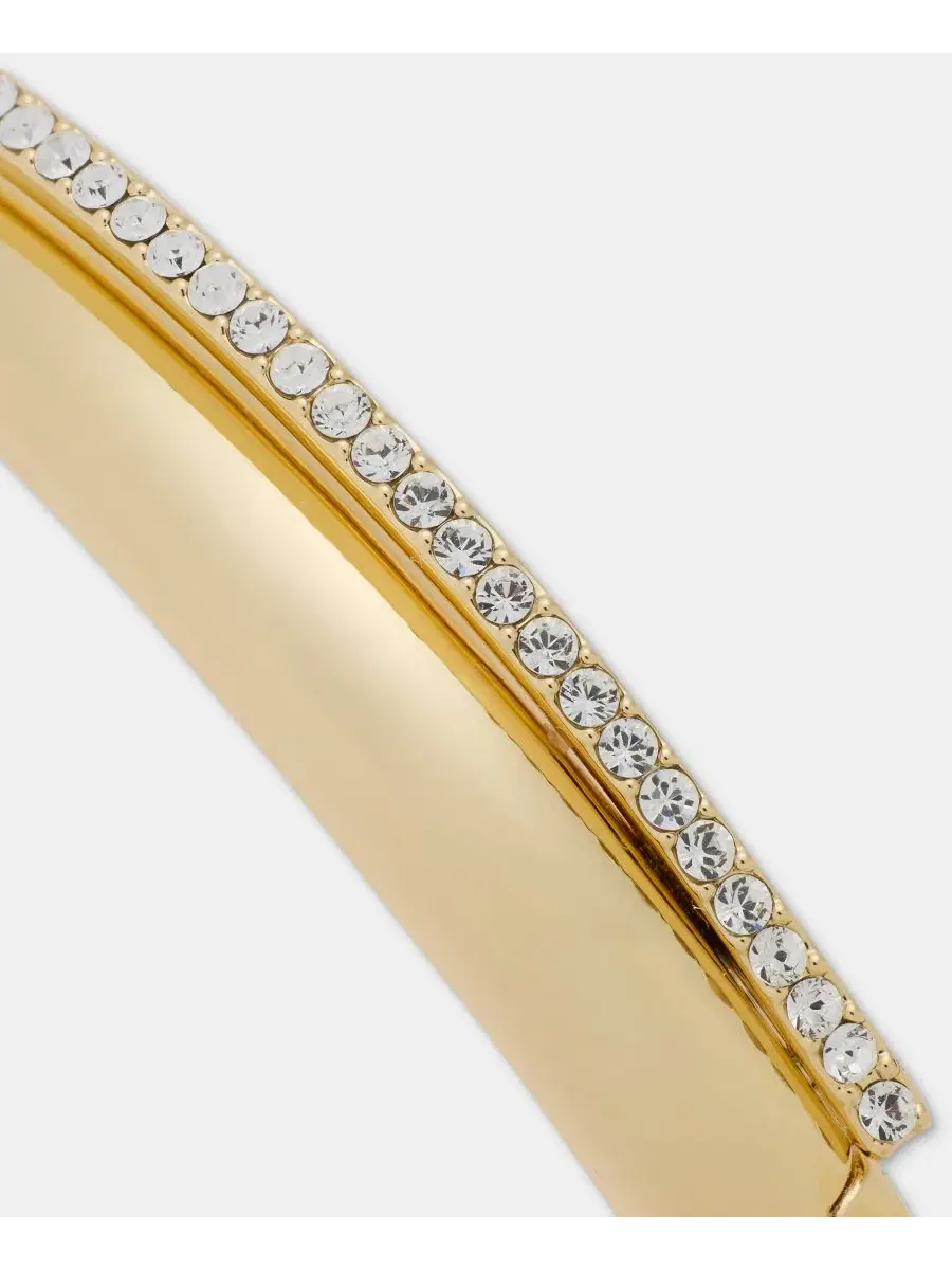 Браслет-манжета с кристаллами Pavé Crossover DKNY — изображение 3 из 3, оттенок прозрачный