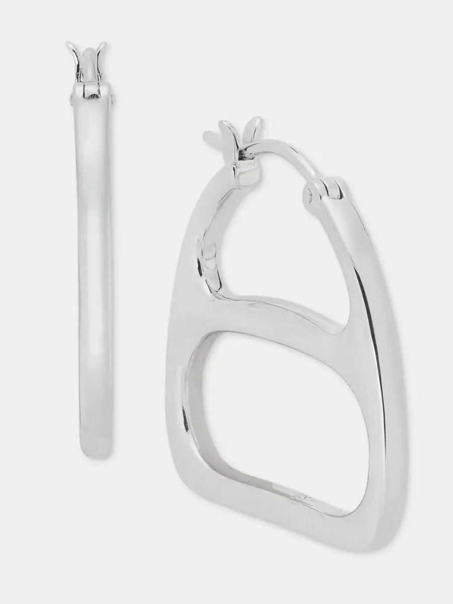 Серьги-кольца с подвеской Equestrian Hoop Lauren Ralph Lauren — изображение 1 из 4, оттенок серебряный