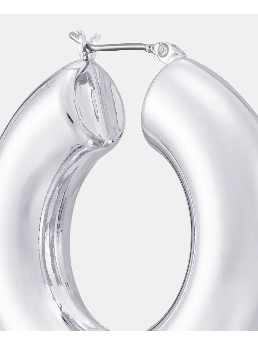 Серьги-кольца толстые DKNY — изображение 4 из 4, оттенок серебряный