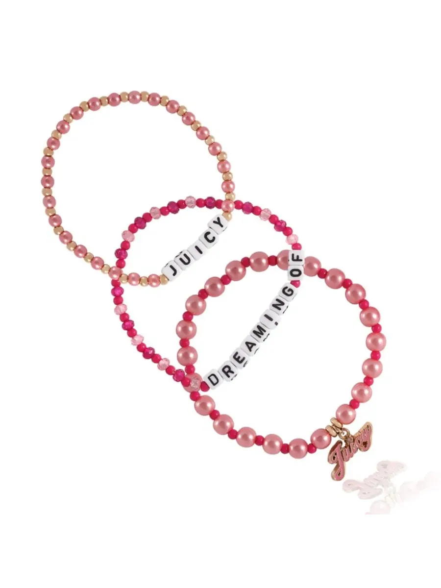 Комплект браслетов Dreaming of Juicy Juicy Couture Kids — изображение 4 из 8, оттенок розовый белый золотистый