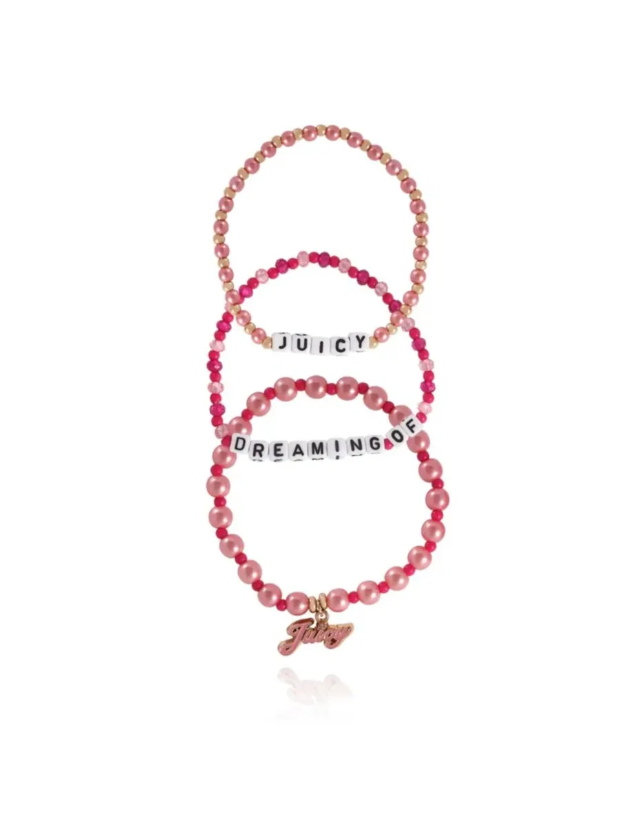 Комплект браслетов Dreaming of Juicy Juicy Couture Kids — изображение 6 из 8, оттенок розовый белый золотистый