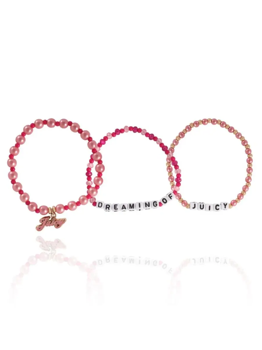 Комплект браслетов Dreaming of Juicy Juicy Couture Kids — изображение 7 из 8, оттенок розовый белый золотистый