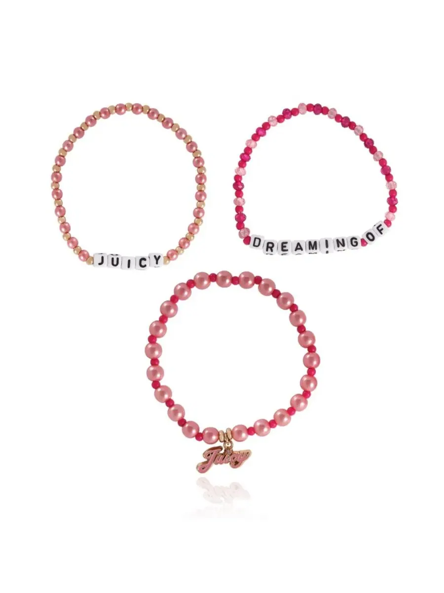 Комплект браслетов Dreaming of Juicy Juicy Couture Kids — изображение 8 из 8, оттенок розовый белый золотистый
